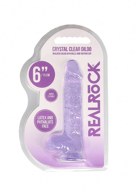 RealRock -  6 Inch / 15 cm Clear Dildo With Balls