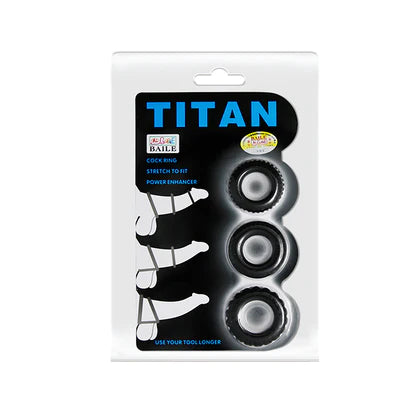 Titan 3pk Cock Rings Black